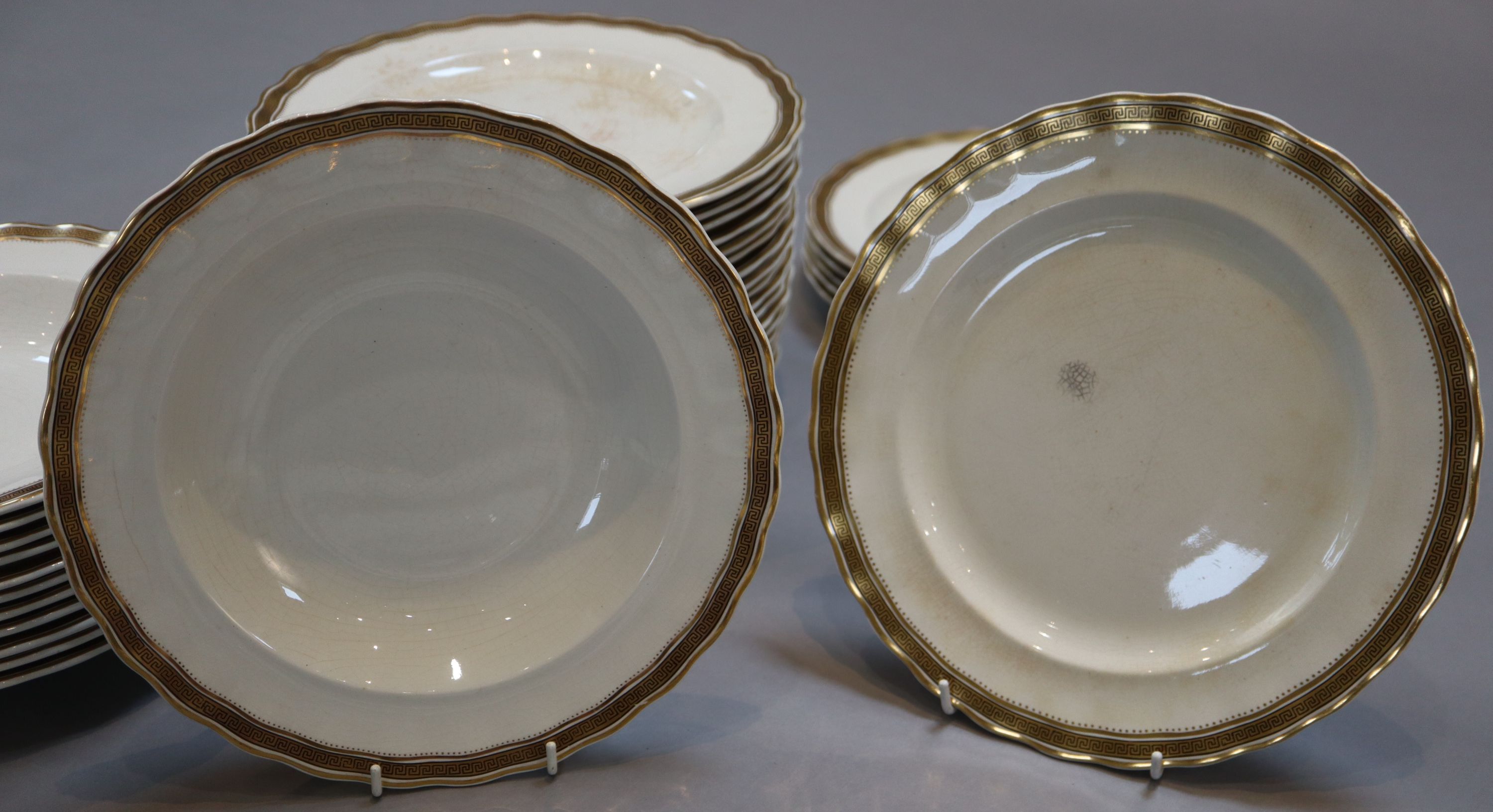 A Thomas Furnival & Sons fifty three piece part dinner service,